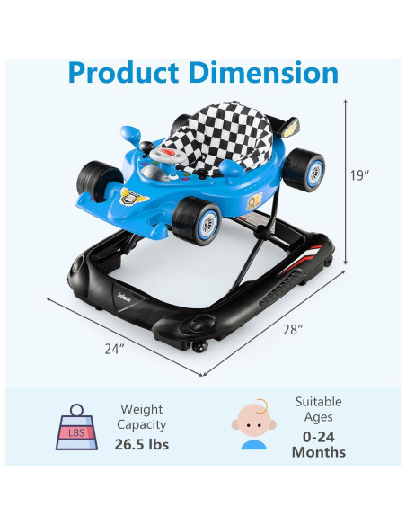 Caminador Plegable INFANS 3 en 1 para Bebés Azul