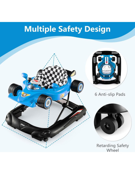 Caminador Plegable INFANS 3 en 1 para Bebés Azul