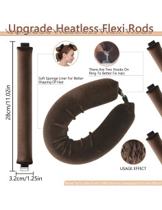 Rulos Sin Calor para Cabello Marrón - 3 Piezas ZEYER 2