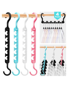 4 Perchas de Plástico HZZILEY para Closet Ahorra Espacio
