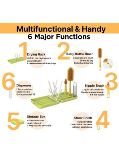 Kit de Limpieza de Botellas de Viaje Northway 7 en 1 Verde 2
