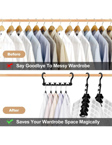 4 Perchas de Plástico HZZILEY para Closet Ahorra Espacio