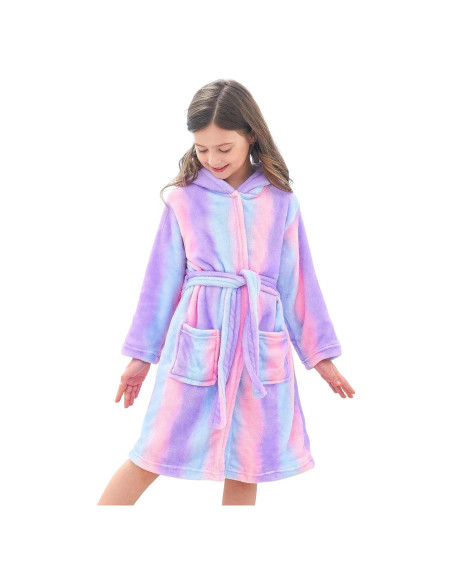 Bata de Baño con Capucha Unicornio para Niñas 4-5T