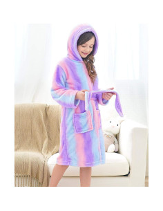 Bata de Baño con Capucha Unicornio para Niñas 4-5T 2