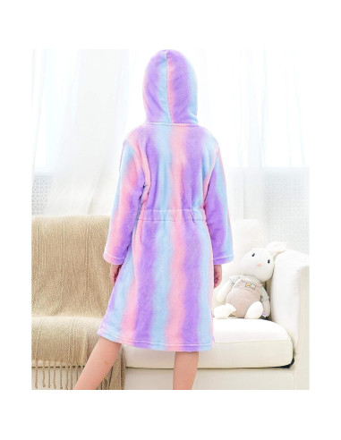 Bata de Baño con Capucha Unicornio para Niñas 4-5T