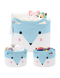 Cesta de Almacenamiento para Bebés AXHOP 3 Pack Algodón 50.8x35.1cm