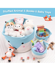 Cesta de Almacenamiento para Bebés AXHOP 3 Pack Algodón 50.8x35.1cm 2