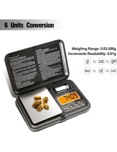 Balanza Digital de Bolsillo Fuzion 200g/0.01g con LCD 2