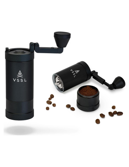 Molinillo de Café Manual VSSL Java 20g Acero Inoxidable Negro