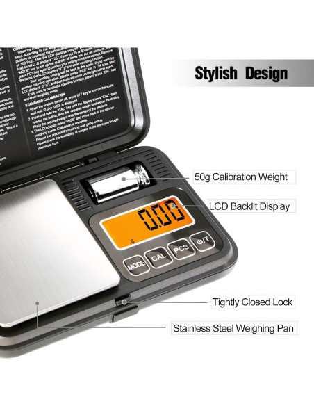 Balanza Digital de Bolsillo Fuzion 200g/0.01g con LCD