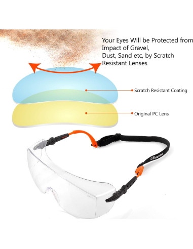 Gafas de seguridad SAFEYEAR con lente antiempañante
