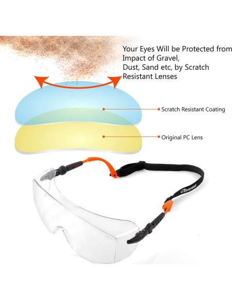 Gafas de seguridad SAFEYEAR con lente antiempañante