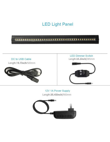 Iluminación LED bajo gabinete 33 cm 12V 5W regulable cálido