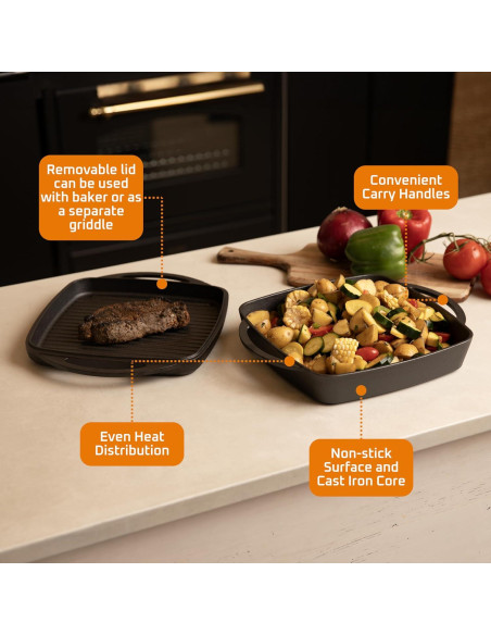 Olla Holandesa de Hierro Fundido Bruntmor 1.8L Cuadrada