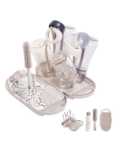 Juego de Estante Secador Biberones MOTHER-K con Limpiador