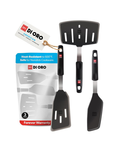 Juego de Espátulas de Silicona DI ORO - 3 Piezas - Resistente al Calor