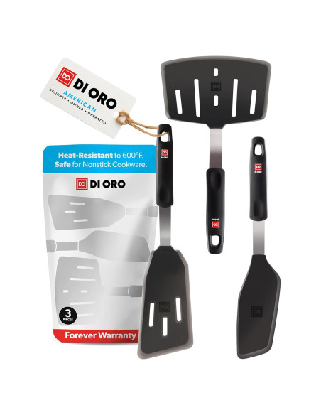 Juego de Espátulas de Silicona DI ORO - 3 Piezas - Resistente al Calor