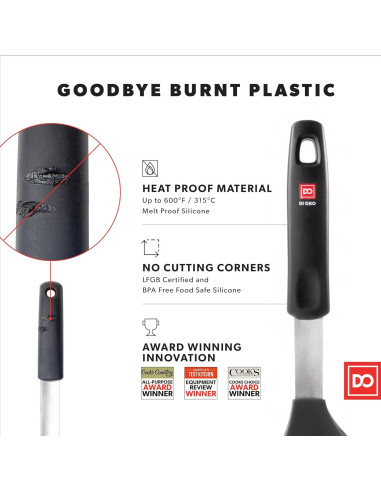 Juego de Espátulas de Silicona DI ORO - 3 Piezas - Resistente al Calor