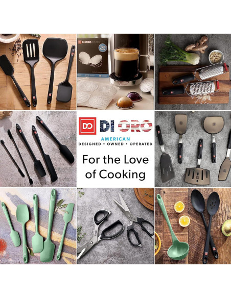 Juego de Espátulas de Silicona DI ORO - 3 Piezas - Resistente al Calor