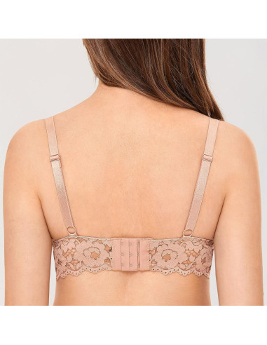 Sosten de Lactancia Momanda 32A Encaje Sin Aros Café Crema