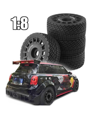 Llantas y Neumáticos RC 1:8 Fujita 100mm Hex 17mm Negro