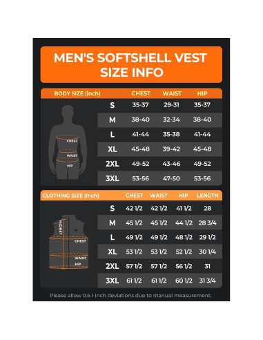 Chaleco Térmico Hombre ORORO X-Large Negro USB-C Calentado