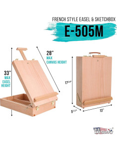 Caballete de Madera Ajustable Grande Newport Suministro de Arte 2