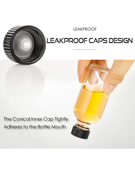 AOZITA 12 Botellas de Vidrio 60ml con Tapa y Embudos