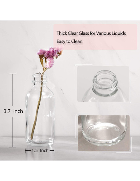 AOZITA 12 Botellas de Vidrio 60ml con Tapa y Embudos