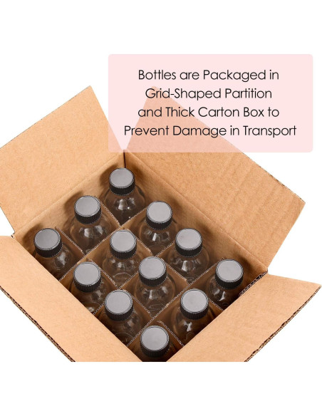 AOZITA 12 Botellas de Vidrio 60ml con Tapa y Embudos