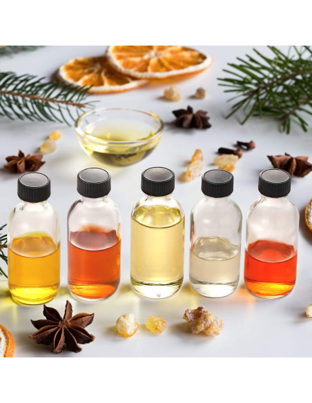 AOZITA 12 Botellas de Vidrio 60ml con Tapa y Embudos