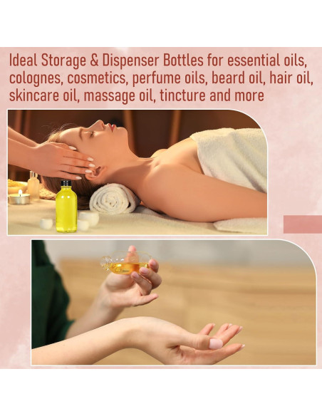 AOZITA 12 Botellas de Vidrio 60ml con Tapa y Embudos