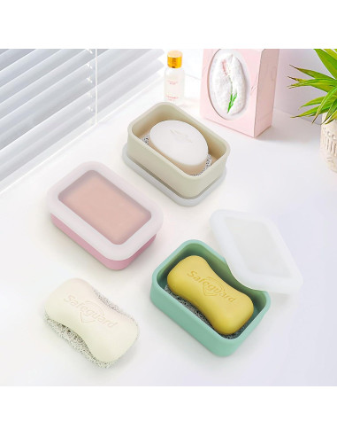 Estuche de Jabón de Viaje AIDIMMING Silicona Antifugas 11.9x8.4cm
