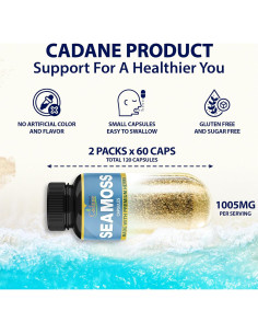 Cápsulas de Musgo Marino Irlandés Orgánico Cadane 120 Unidades 2