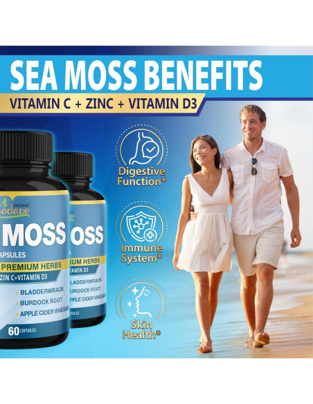 Cápsulas de Musgo Marino Irlandés Orgánico Cadane 120 Unidades