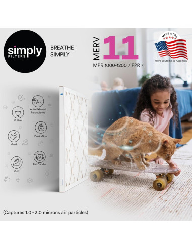 Filtro de Aire Simply MERV 11 6 Piezas 25.4x50.8x2.5 cm