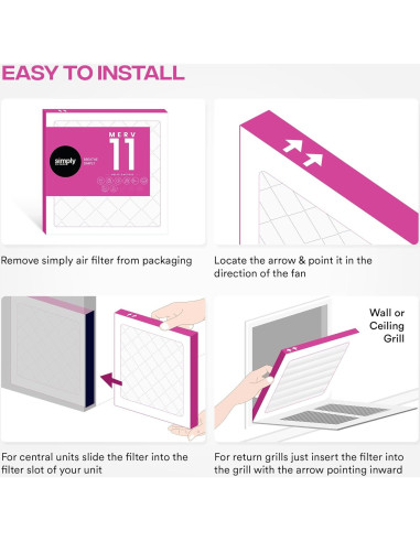 Filtro de Aire Simply MERV 11 6 Piezas 25.4x50.8x2.5 cm