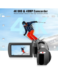 Cámara de Video 4K Lovpo HDV910 48MP Pantalla Táctil 3" 2