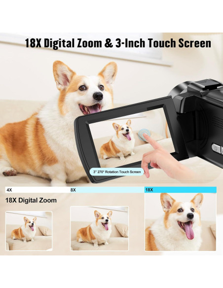 Cámara de Video 4K Lovpo HDV910 48MP Pantalla Táctil 3" Cámara de Video 4K Lovpo HDV910 48MP Pantalla Táctil 3"