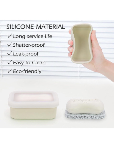 Estuche de Jabón de Viaje AIDIMMING Silicona Antifugas 11.9x8.4cm