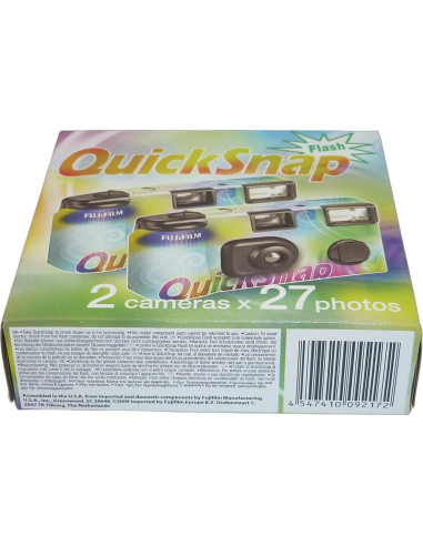 Cámara desechable Fujifilm Quicksnap 400 - Paquete doble 54 exposiciones