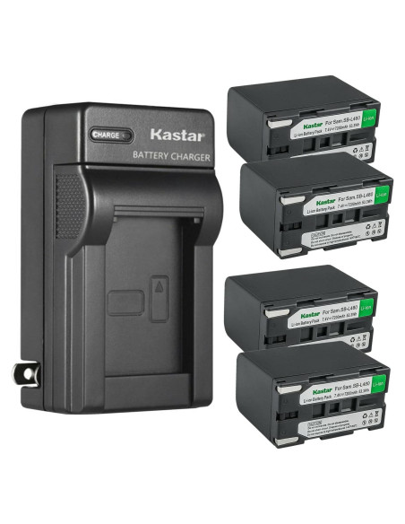 Kastar Paquete 4 Baterías SB-L480 y Cargador Pared 7200mAh