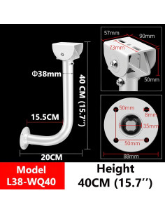 Soporte de Pared para Cámara de Seguridad UQISOVI 40cm Ajustable 2