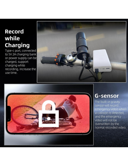 Cámara de Bicicleta VSYSTO D5K HD 1080P WiFi GPS a Prueba de Agua