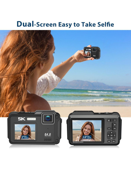 Cámara Submarina FARCODLE WP01-5K Negra 64MP 16X Zoom