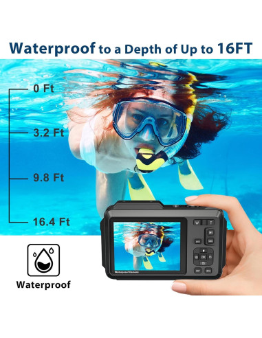 Cámara Submarina FARCODLE WP01-5K Negra 64MP 16X Zoom