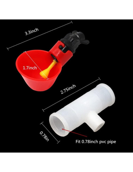 10 Copas Automáticas para Beber Aves Plzoslly 8x5cm