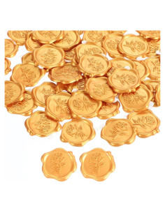 Sellos de Cera Autoadhesivos PATIKIL - 50 Stickers Dorados