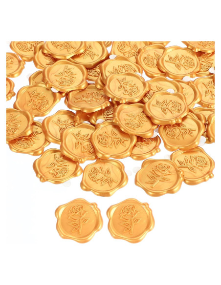 Sellos de Cera Autoadhesivos PATIKIL - 50 Stickers Dorados
