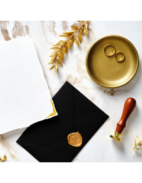 Sellos de Cera Autoadhesivos PATIKIL - 50 Stickers Dorados